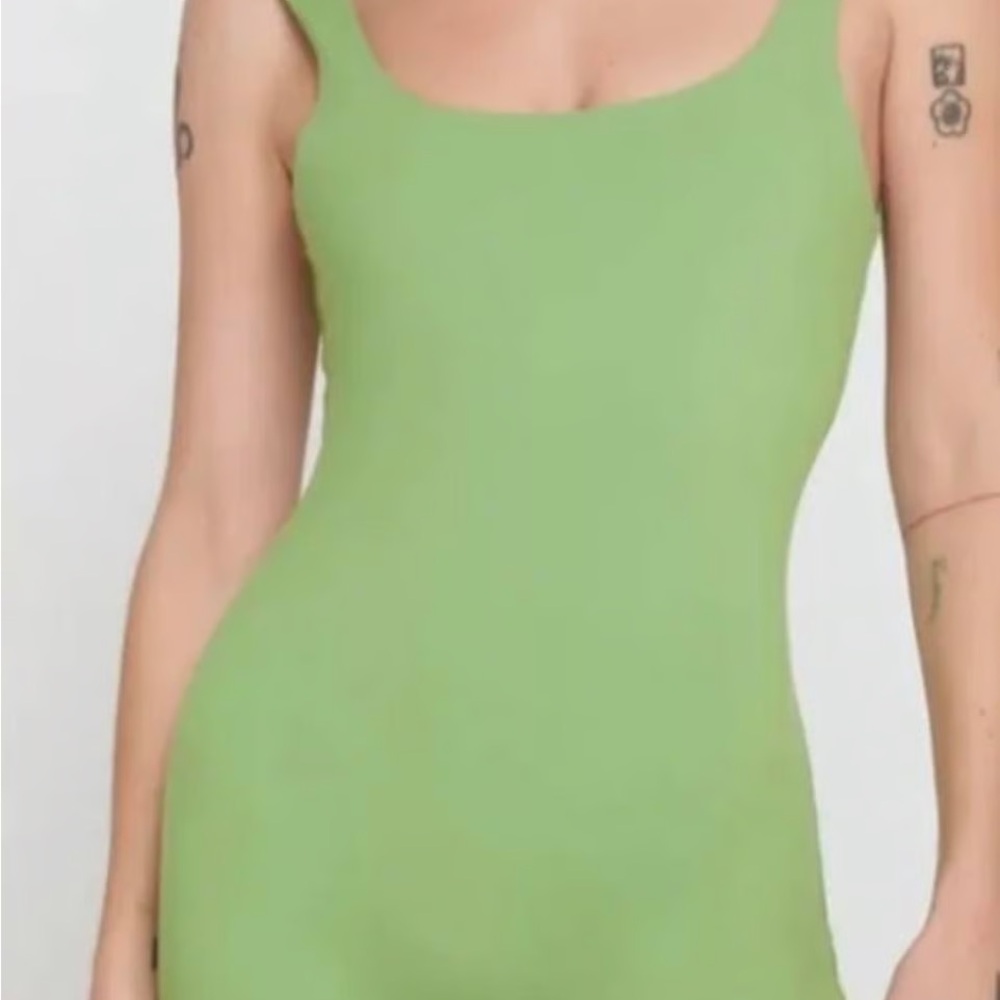 Spiritual Gangster Salem Short Bodysuit Romper in Cactus green size Small